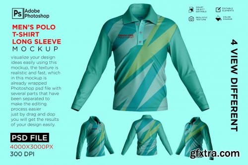 CreativeMarket - Men's Polo T-Shirt Mockup 7234782