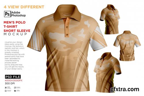 CreativeMarket - Men's Polo T-Shirt Mockup 7234817