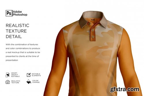 CreativeMarket - Men's Polo T-Shirt Mockup 7251329