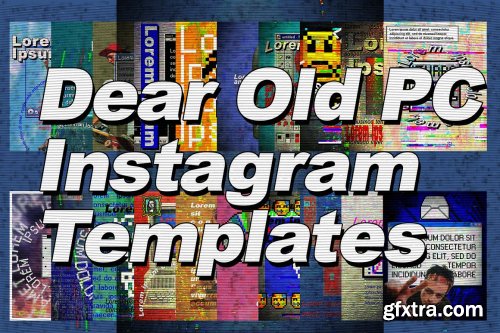 CreativeMarket - x40 Dear Old PC Instagram Templates 6826997