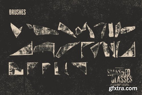 CreativeMarket - Smashed Glasses Textures + Brushes 5631900