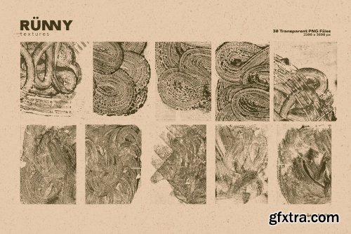CreativeMarket - Runny 30 Transparent PNG Textures 5414740