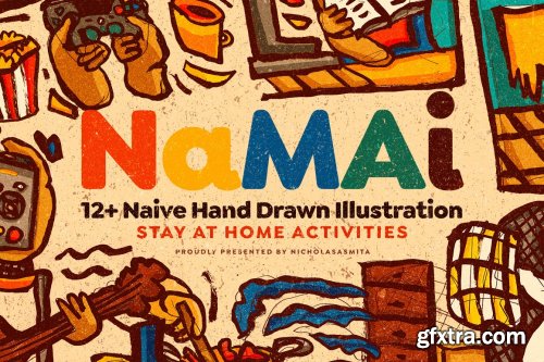 CreativeMarket - Namai: 12+ Hand Drawn Illustrations