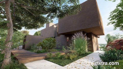 3d rendering of an impressive contemporary villa