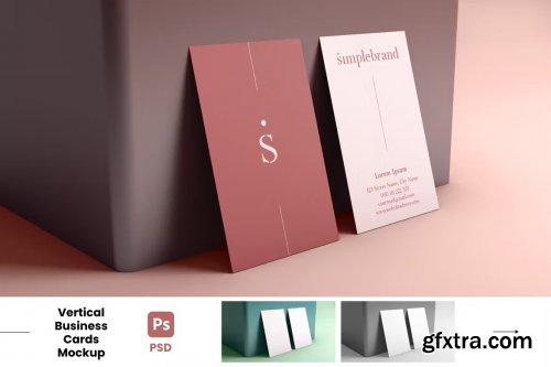 Vertical Business Card Mockup