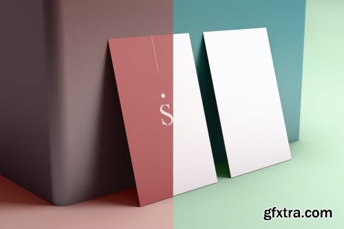 Vertical Business Card Mockup