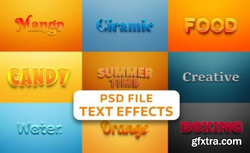 PSD 3D Text Stylish Effects Set