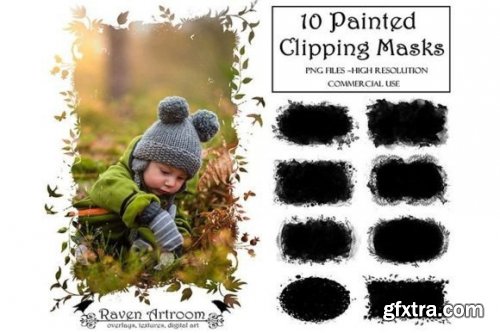 Painted Clipping Masks, Photo Frames