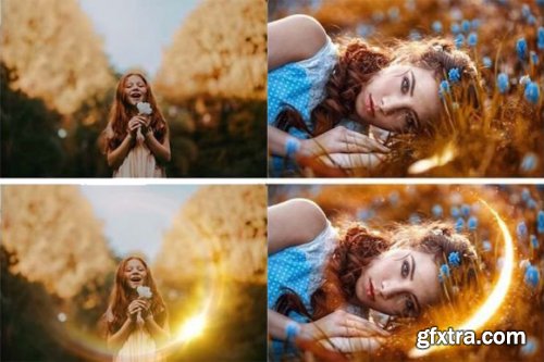 Sun Ring Lens Flare Overlays, Layers