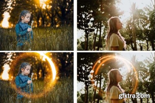 Sun Ring Lens Flare Overlays, Layers