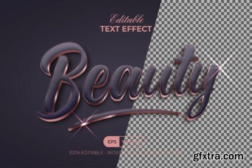 Beauty Text Effect Rose Gold Style