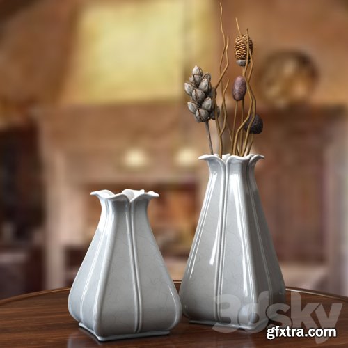 Vase gray with craquelure