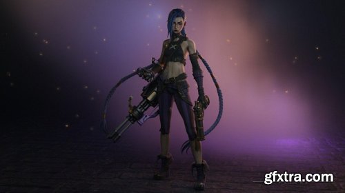 Artstation – JinX modeling – Blender 3.0 – Full process video and 3D model