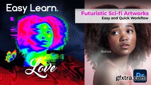  Futuristic Sci-fi Neon Style Portrait Photo Manipulation in Photoshop