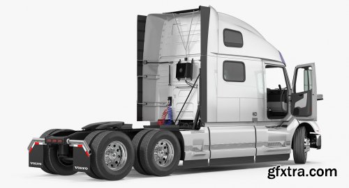 Volvo VNL 860 Truck 2018 with Trailer Rigged 3D Model