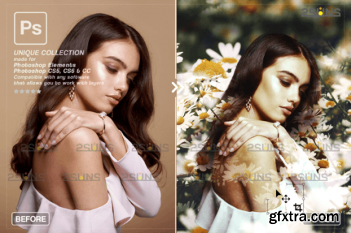 Digital Flower Backdrop, Flower Overlay