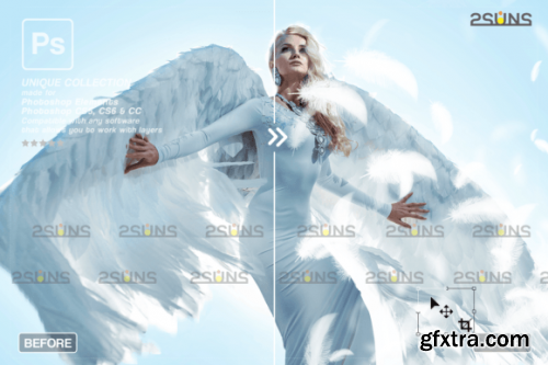  White Feather Photo Overlays PNG