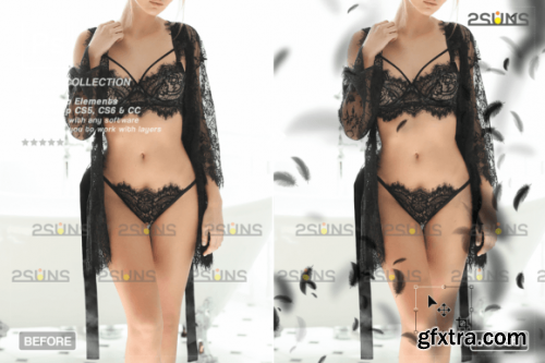  Black Feather Photoshop Overlay PNG