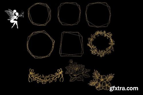  32 PNG Black and Gold Clipart