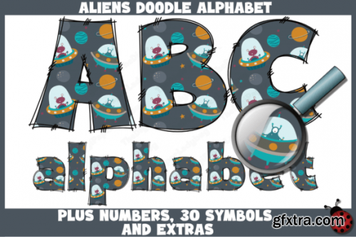 Aliens 2 Doodle Alphabet