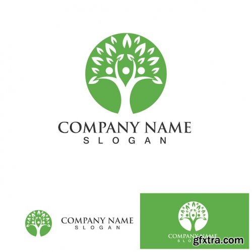 People tree logo and symbol vector