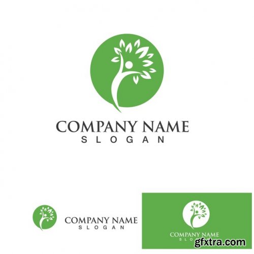 People tree logo and symbol vector