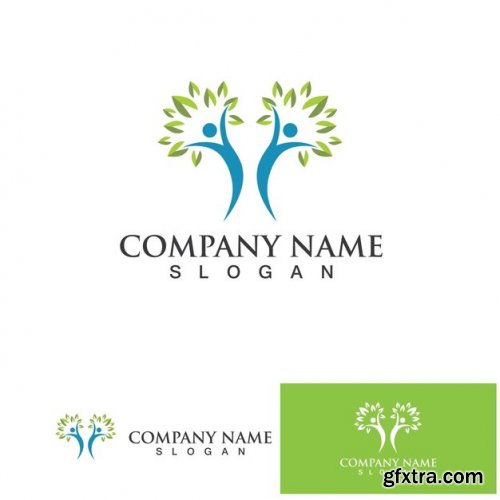 People tree logo and symbol vector