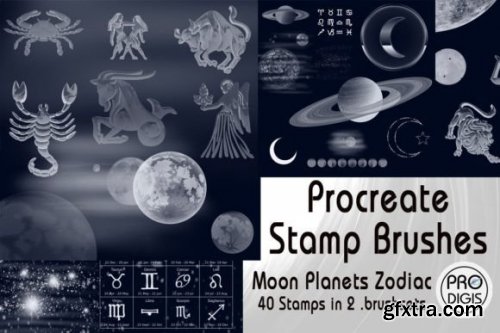 Procreate Brushes Stamps Zodiac Moon