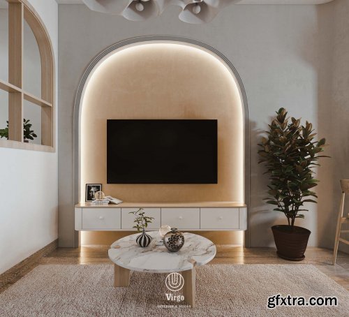 Living Room - Kitchen Interior by Yen