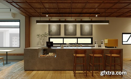 3D Coffee Room Interior by Linh Truong