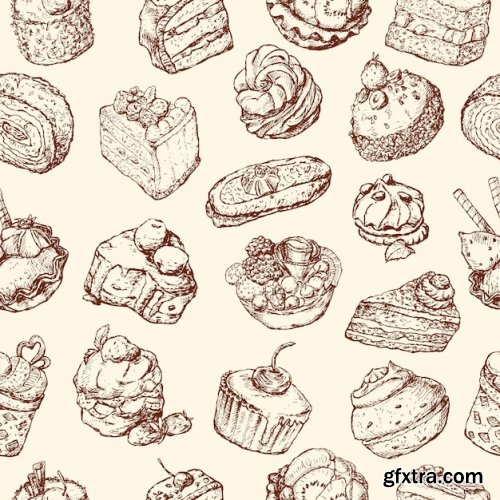 Seamless background of sketches