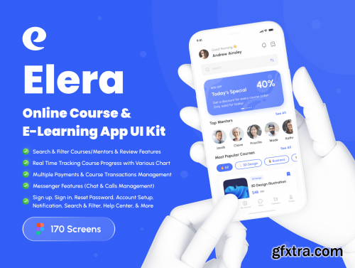 Elera - Online Course & E-Learning App UI Kit