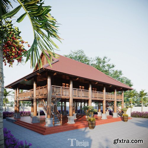 Sketchup Stilt House Exterior By Trong Thanh