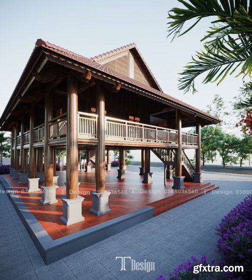 Sketchup Stilt House Exterior By Trong Thanh