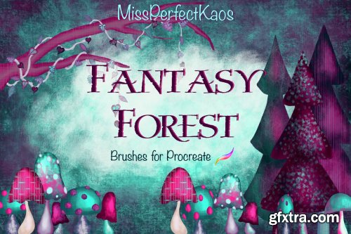 CreativeMarket - Fantasy Forest-98 Procreate Brushes 7209601
