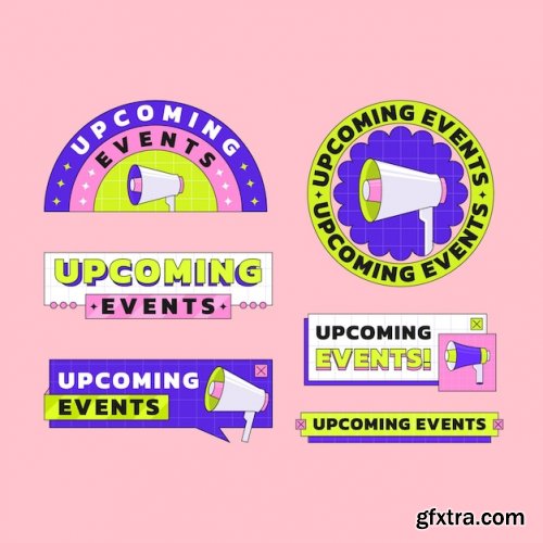 Flat design upcoming events collection