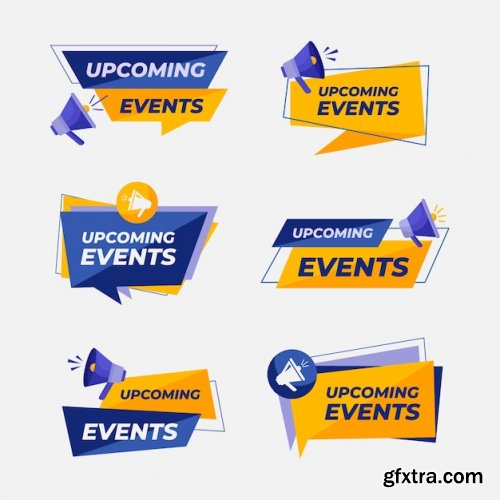 Flat design upcoming events collection