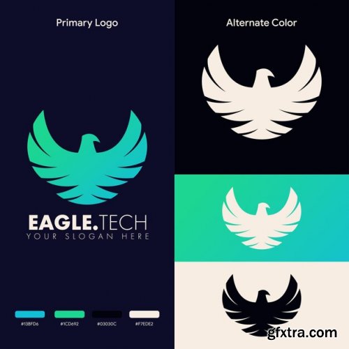 Elegant minimalist eagle logo concept