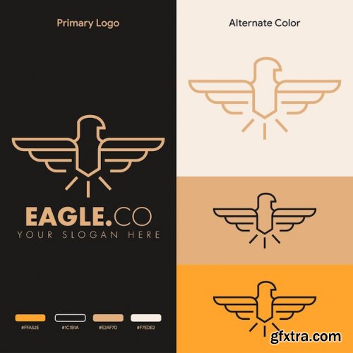 Elegant minimalist eagle logo concept