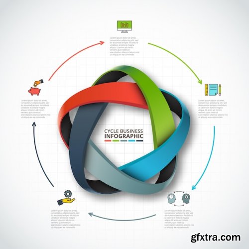 Big set of vector octagons circles and other elements for infographic