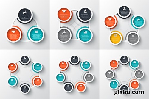 Big set of vector octagons circles and other elements for infographic