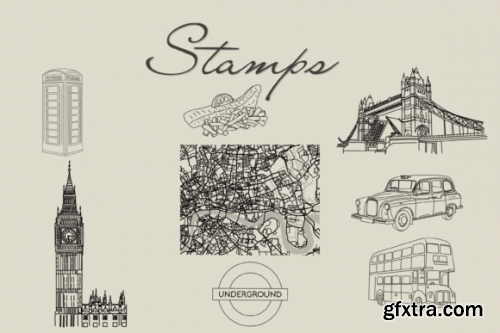 London Procreate Stamps Set