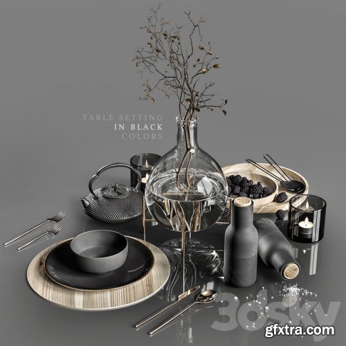 Table Setting in Black Colors 2