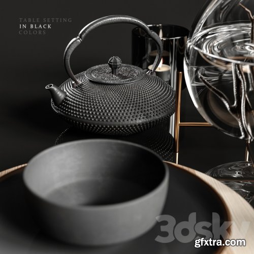 Table Setting in Black Colors 2