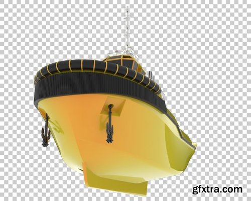 Fishing boat on transparent background 3d render Collection