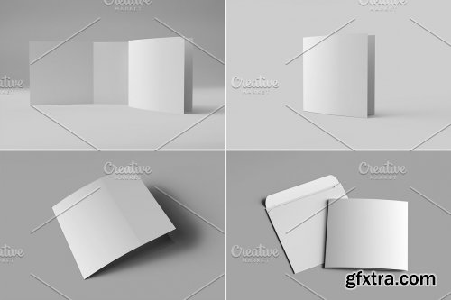 CreativeMarket - Square Bi-Fold Brochure Mockups 6580920