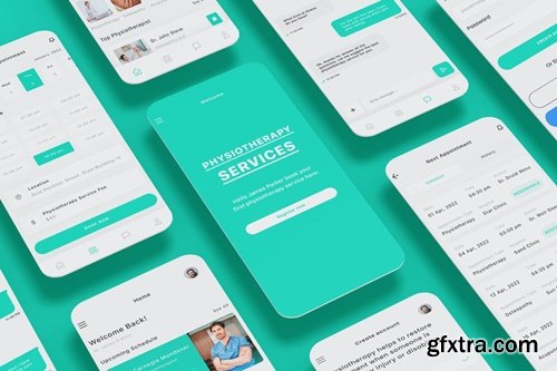 Physiotherapy, Osteopathy & acupuncture App UI kit