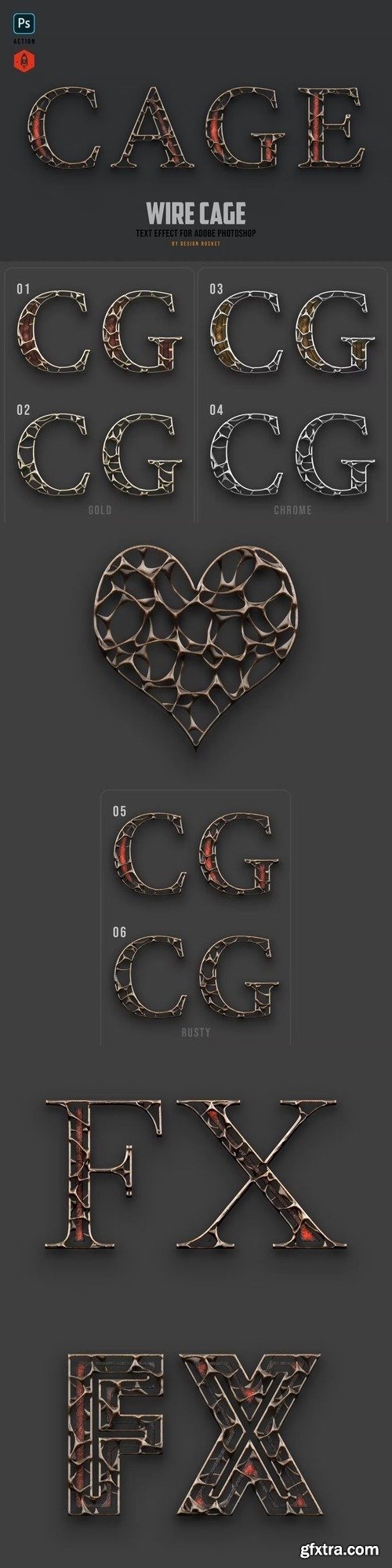 Wire Cage Text Effect for Photoshop