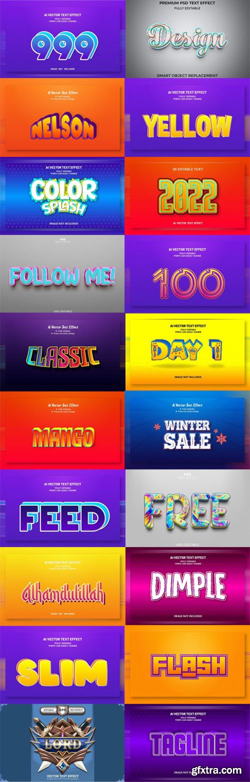 20+ Editable Text Effects for Photoshop & Illustrator
