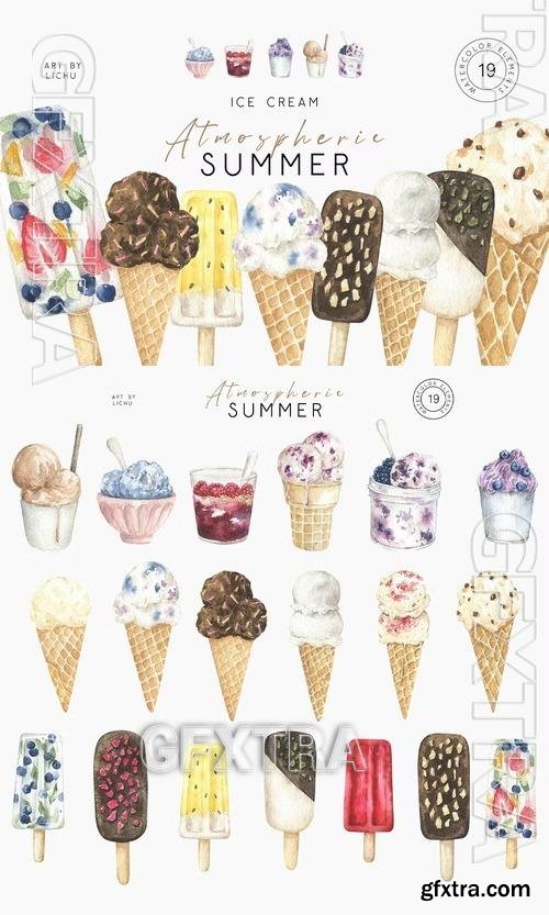 Watercolor Ice Cream Clipart Fruit fresh ice png XP35GVN